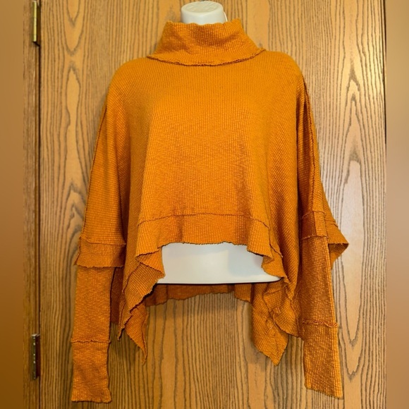 We the Free, Free People Sunbaby Mock Neck Drop Shoulder Ribbed Long Sleeve Top - Picture 1 of 12